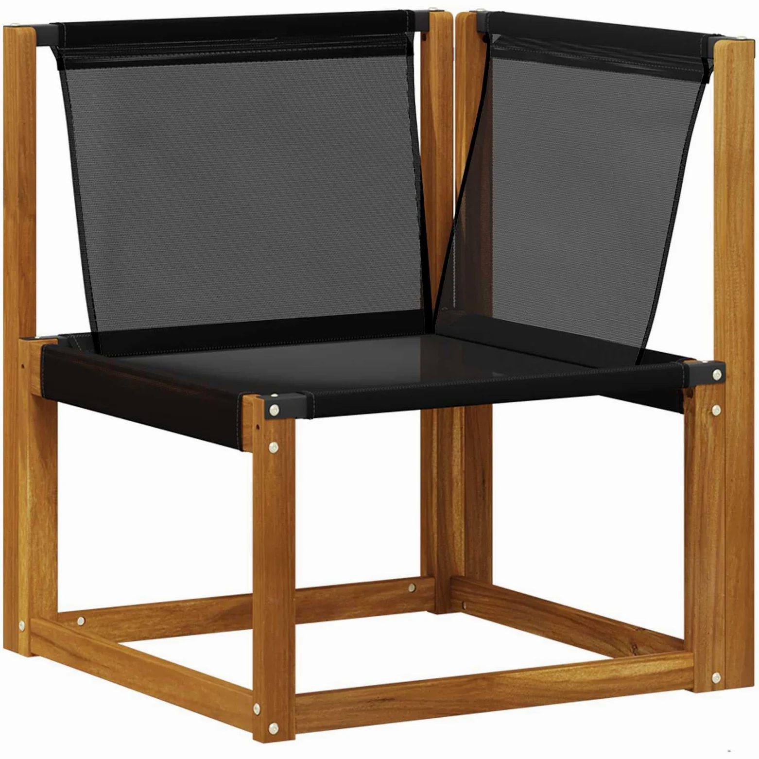 Juego de 6 sofás de exterior natural y beige de madera maciza de acacia con textileno para jardín, terraza y zona de piscina con cómodos cojines y fundas extraíbles