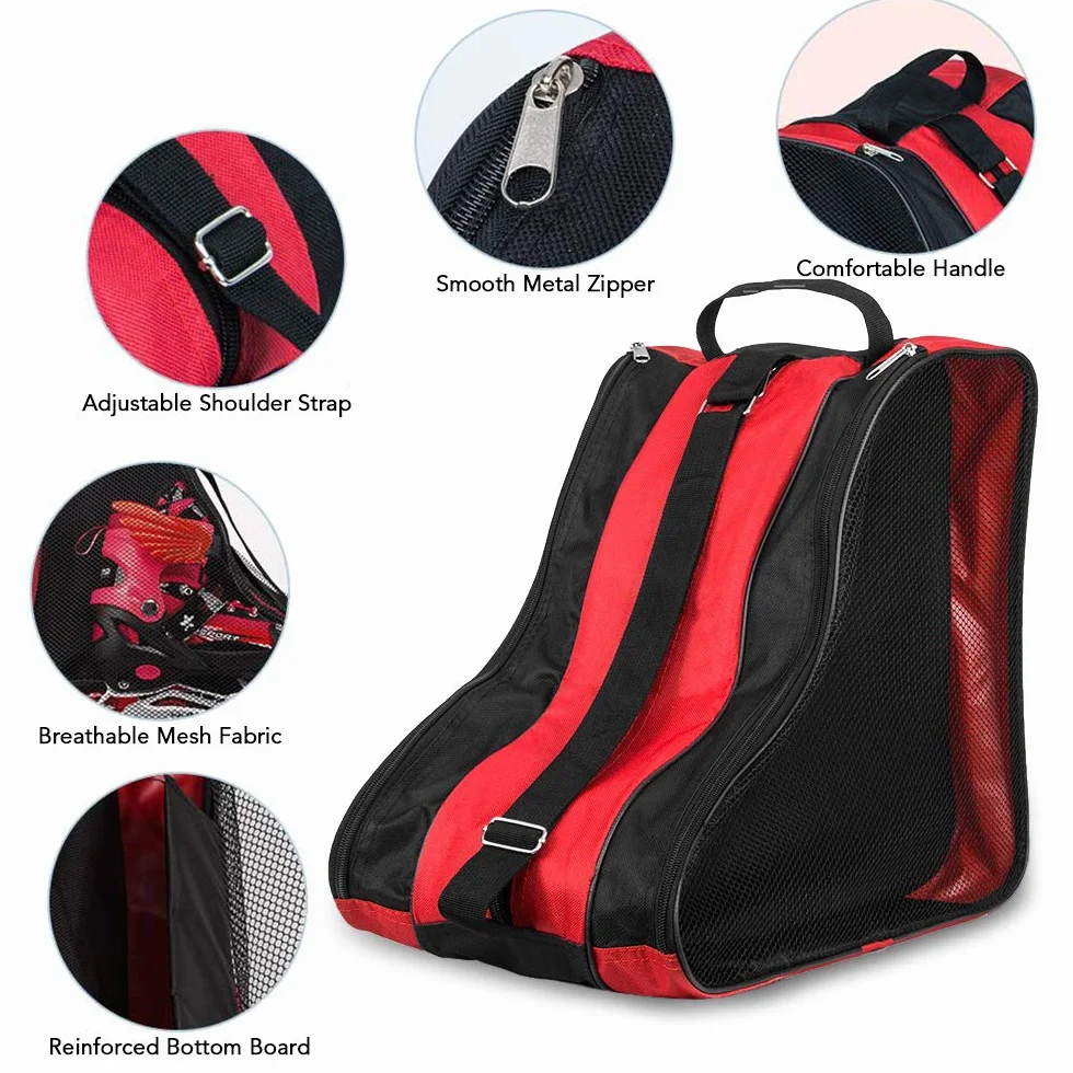 Lixada Bolsa Patines Mochila 3 Capas Transporte Transpirable 4 Ruedas