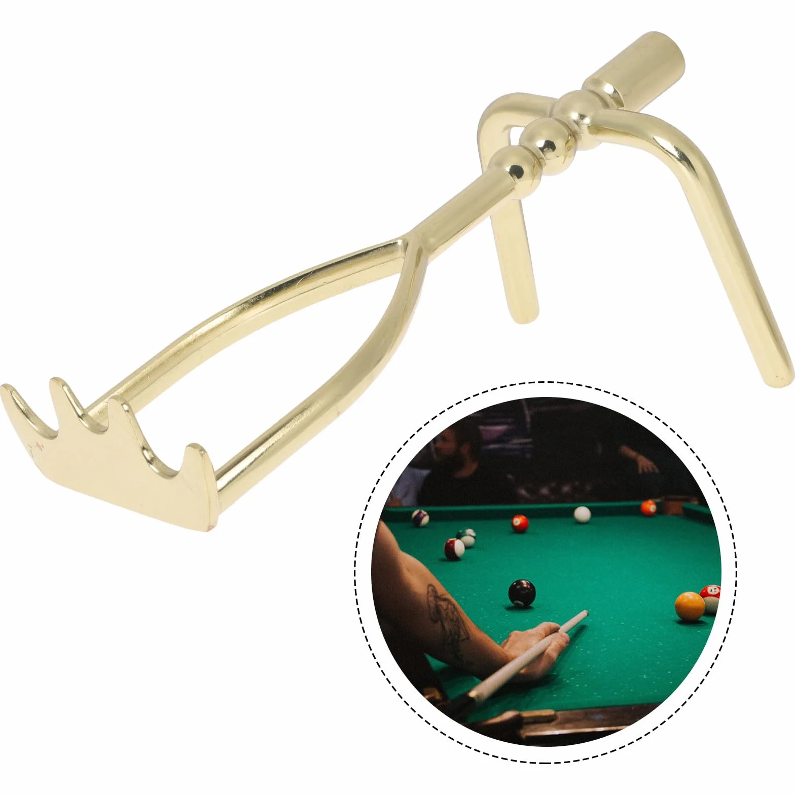 Cabeza de Puente para Taco de Billar de Snooker de Cobre Soporte Cruzado Portátil