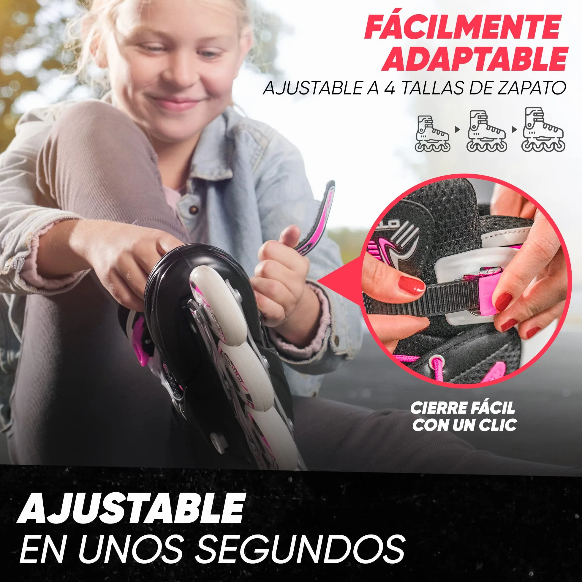 Patines en Línea Apollo Super Blades X Pro para Niña y Niño con Ruedas LED