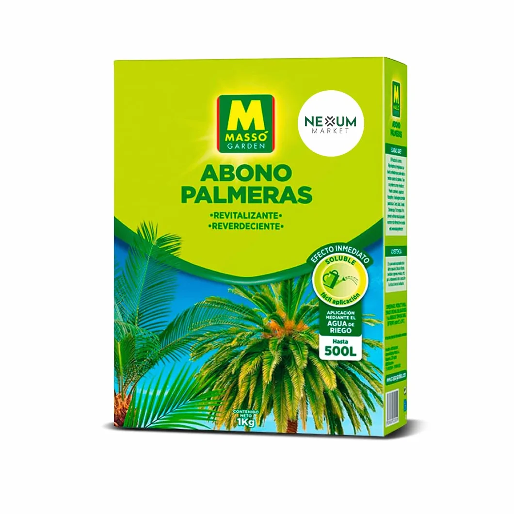 Abono para Palmeras Profesional 1Kg | Fertilizante para Plantas de Efecto Inmediato Revitalizante y Reverdeciente | Ideal para Exterior e Interior, Soluble en Agua de Riego (Hasta 500L) | Nexum Market