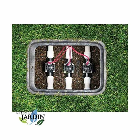 Suinga Pack 4 ELECTROVÁLVULA DE RIEGO electrico 1" 24V PGV-100MM Hunter. Rosca macho. Funciona con cualquier programador de riego eléctrico del mercado, negro