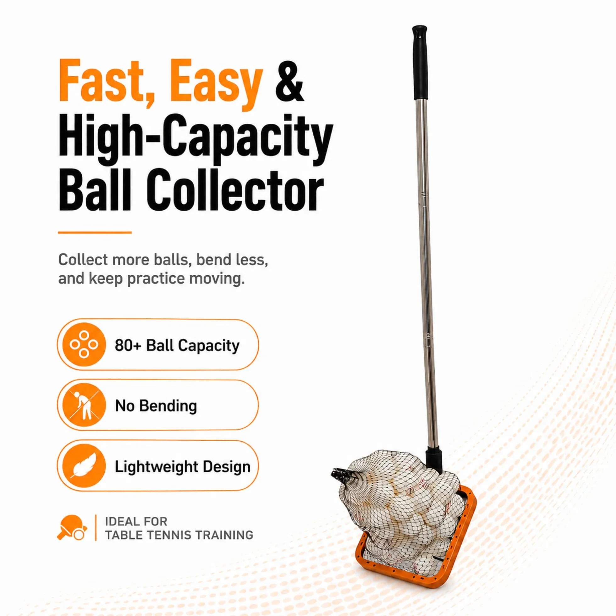 Recogedor de pelotas PICK 'N GO para tenis de mesa y ping-pong