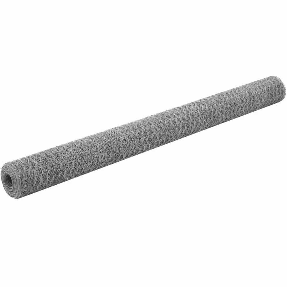 Valla de alambre de 25 x 1,5 m, acero galvanizado, hexagonal, 50 mm, plata, resistente, para jardín, valla para perros, gallinas, aves de corral, sauce, para exteriores