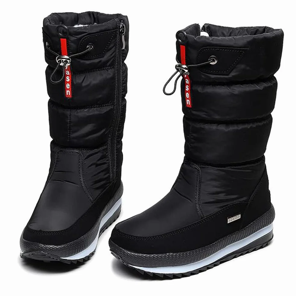 Botas de Nieve Impermeables Aisladas para Mujer con Cremallera