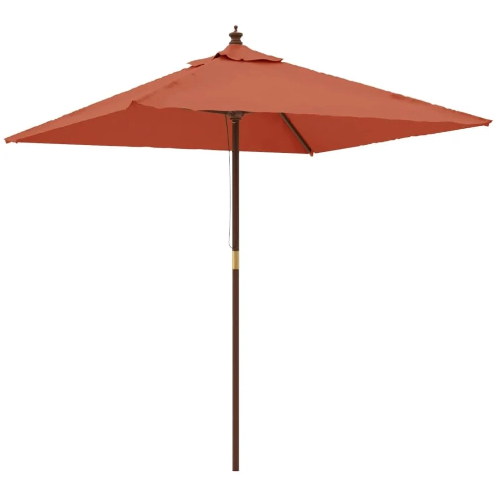 vidaXL Sombrilla de jardín con Poste de Madera Terracota 198x198x231cm
