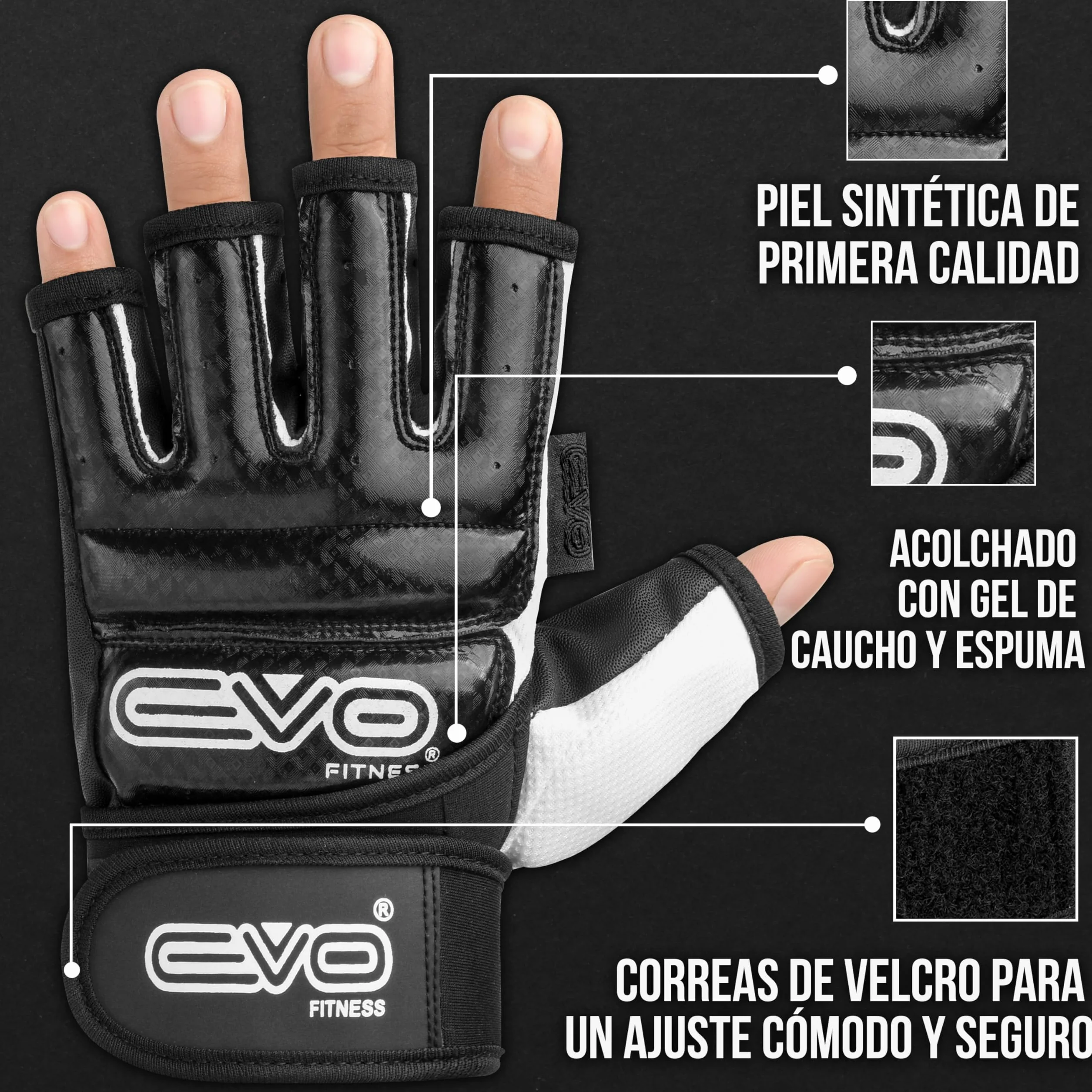 EVO Fitness Guantes MMA Muay Thai Gel Kickboxing Grappling Sparring Training Boxeo Artes Marciales Saco