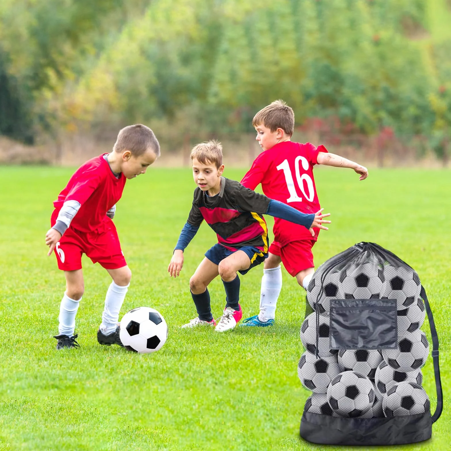 Bolsa Grande para Balones Impermeable con Cordón para Entrenamiento de Fútbol