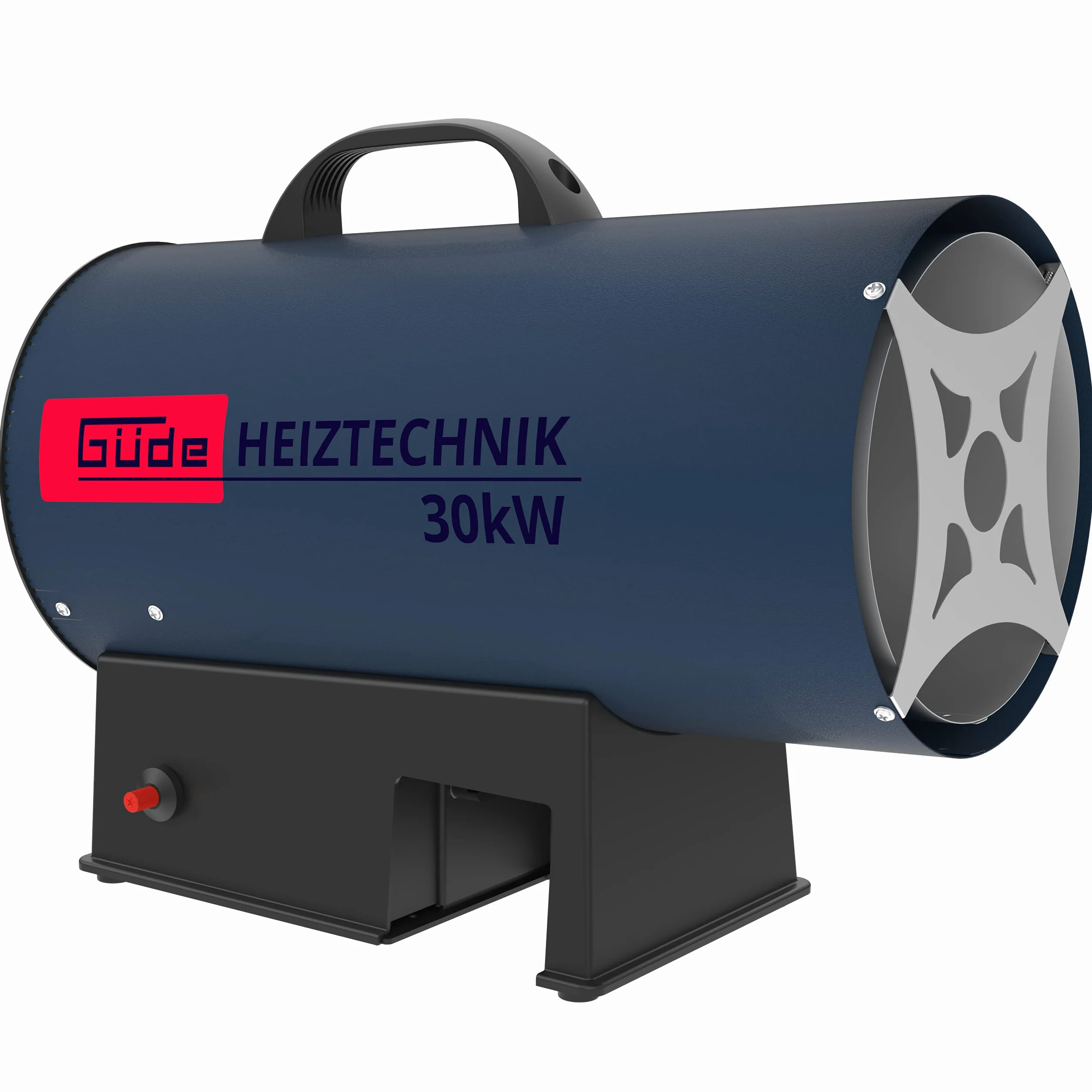 Güde GH 18-0 - Calentador de gas con batería (30 kW, quemador de acero inoxidable, encendido piezoeléctrico, reductor de presión, sin batería ni cargador), color azul [clase energética A]