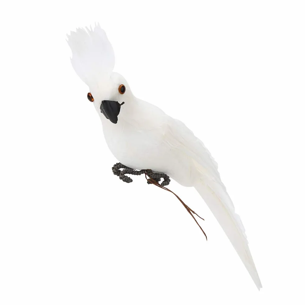 Pájaro Artificial de Espuma, Modelo Realista de Loro de 11 Pulgadas con Plumas para Decoración de Jardín, Árbol, Balcón y Hogar