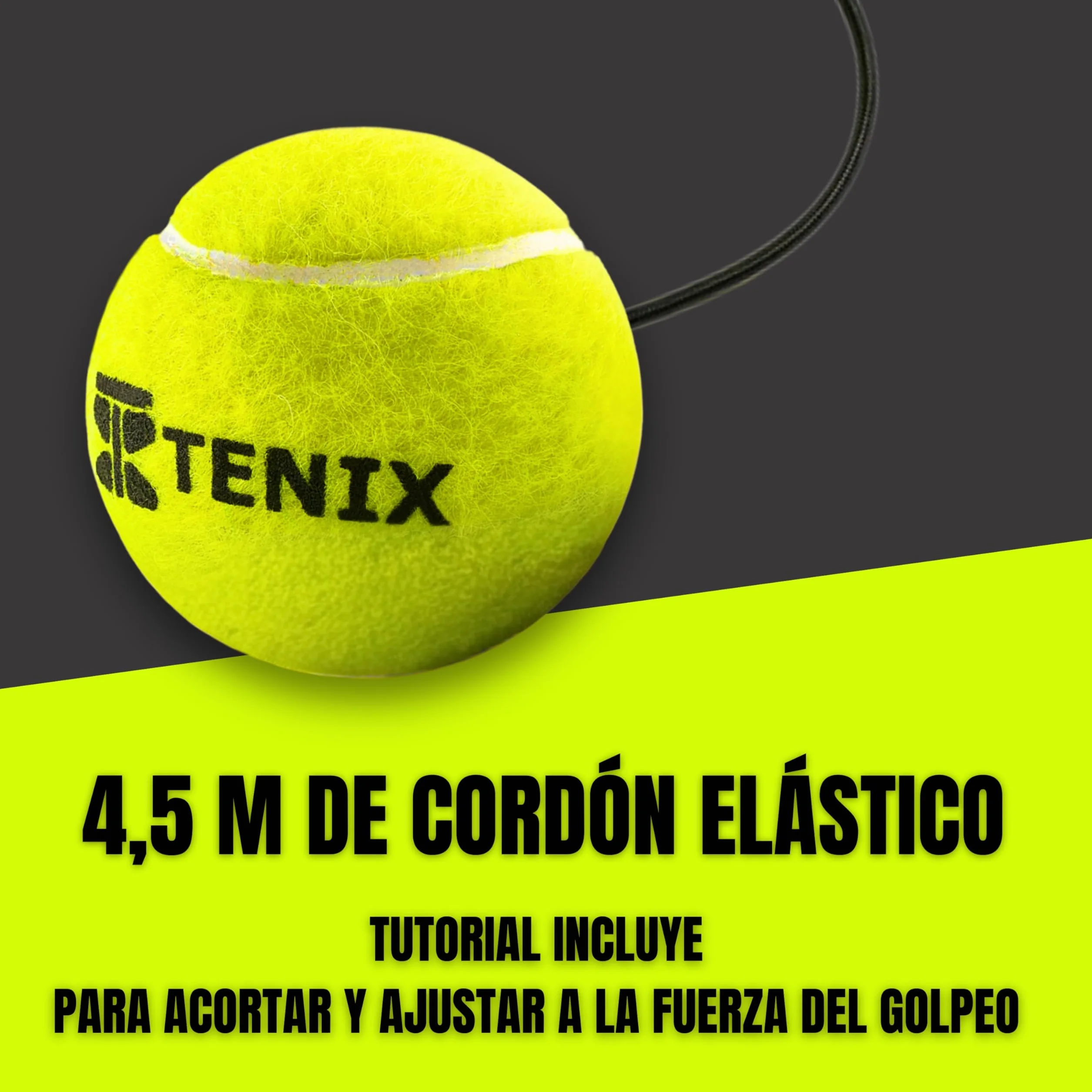 TENIX Set de 3 Pelotas de Tenis con Cuerda para Entrenador de Tenis
