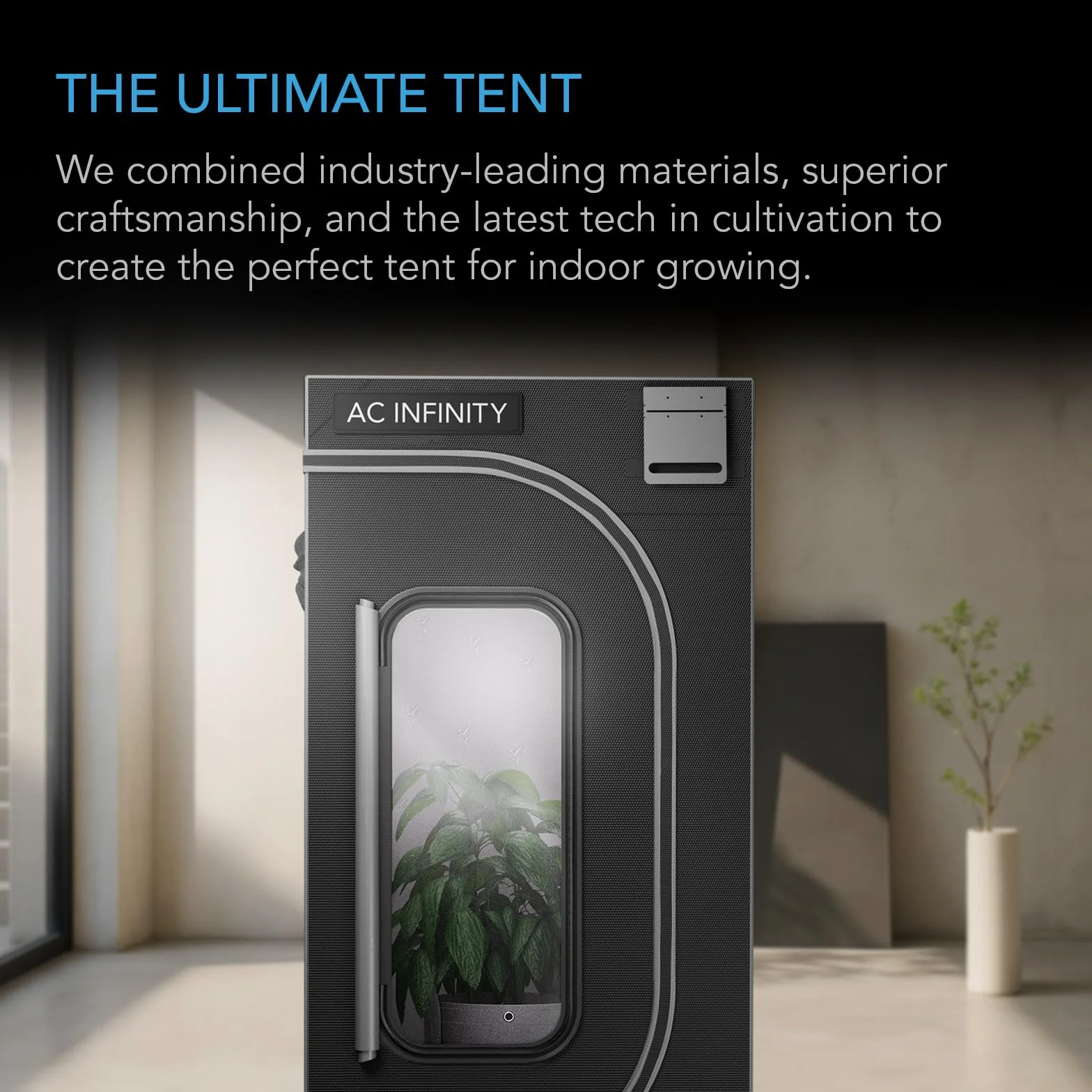 AC Infinity CLOUDLAB 866, 150x150x200cm Advance Tienda de campaña de cultivo más gruesa de 2,5cm con lienzo de mylar de diamante 2000D de mayor densidad soporte de controlador para cultivo hidropónico