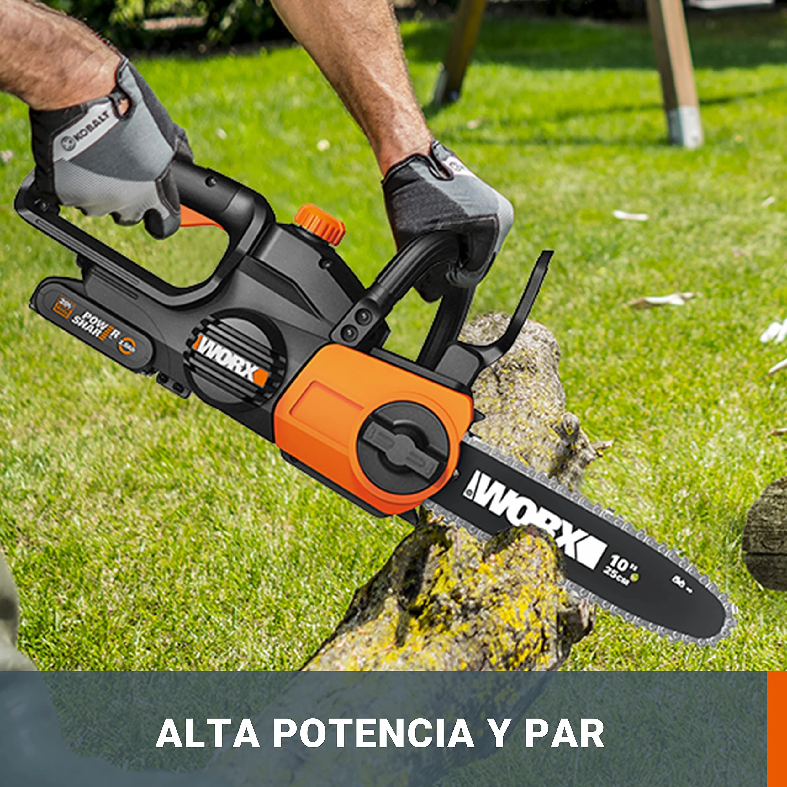 Motosierra a Batería WORX WG322E.9 20V 25cm Tensión Automática Lubricado Automático