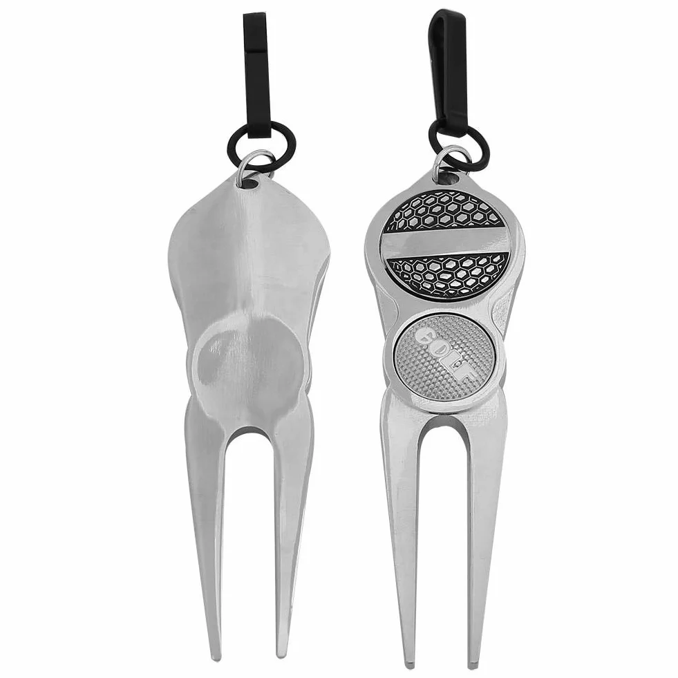 VGEBY1 Herramienta Divot Golf, Golf Divot Tool, Metal Reparación Verde Tenedor Accesorios