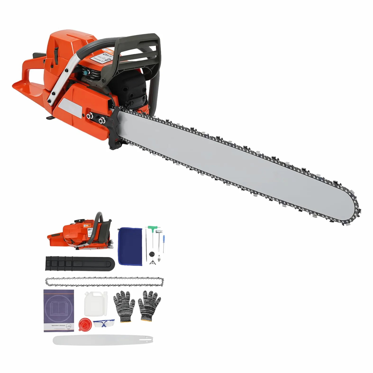 DIFU Motosierra de gasolina de 71 cm³, 28 pulgadas, gasolina, 2 tiempos, motosierra portátil con diámetro de corte de 71 cm, sierra de cadena manual con herramientas, para tijeras de podar, tijeras de