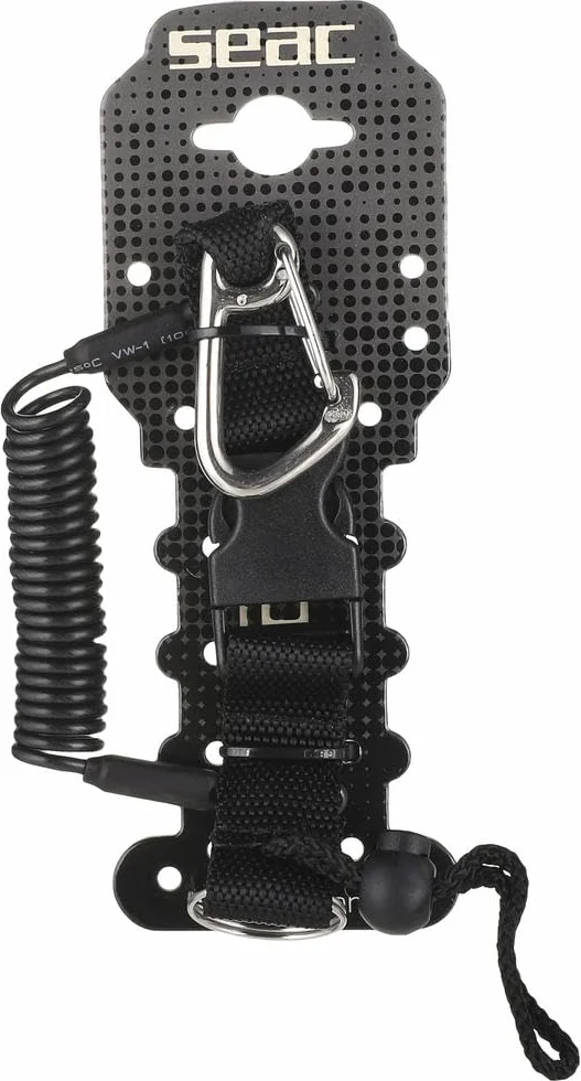 SEAC Cuerda de Seguridad Espiral Extensible 1.3m con Mosquetón y Dos Ojales