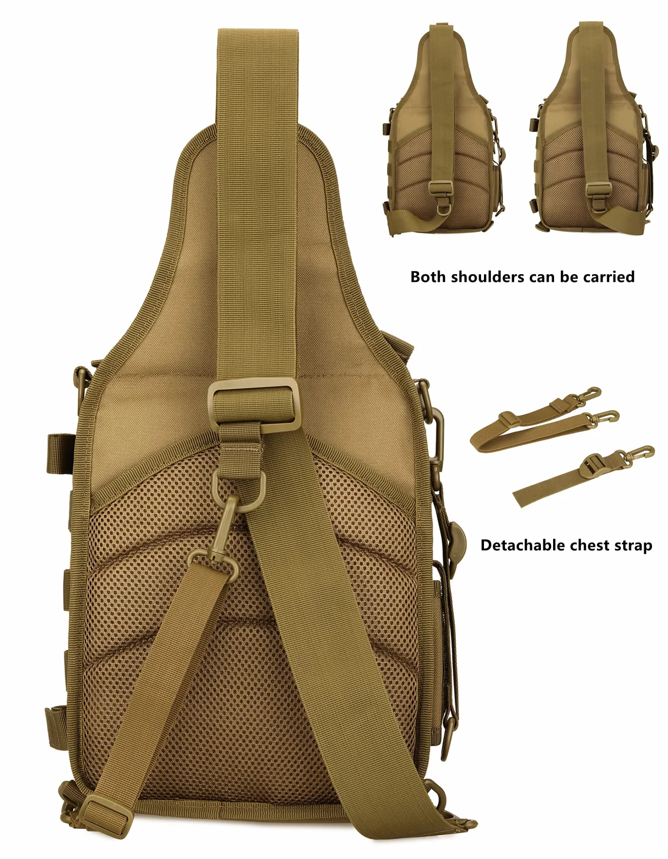 Gran Bolsa de Bandolera Impermeable Estilo Militar Táctico Nylon Molle