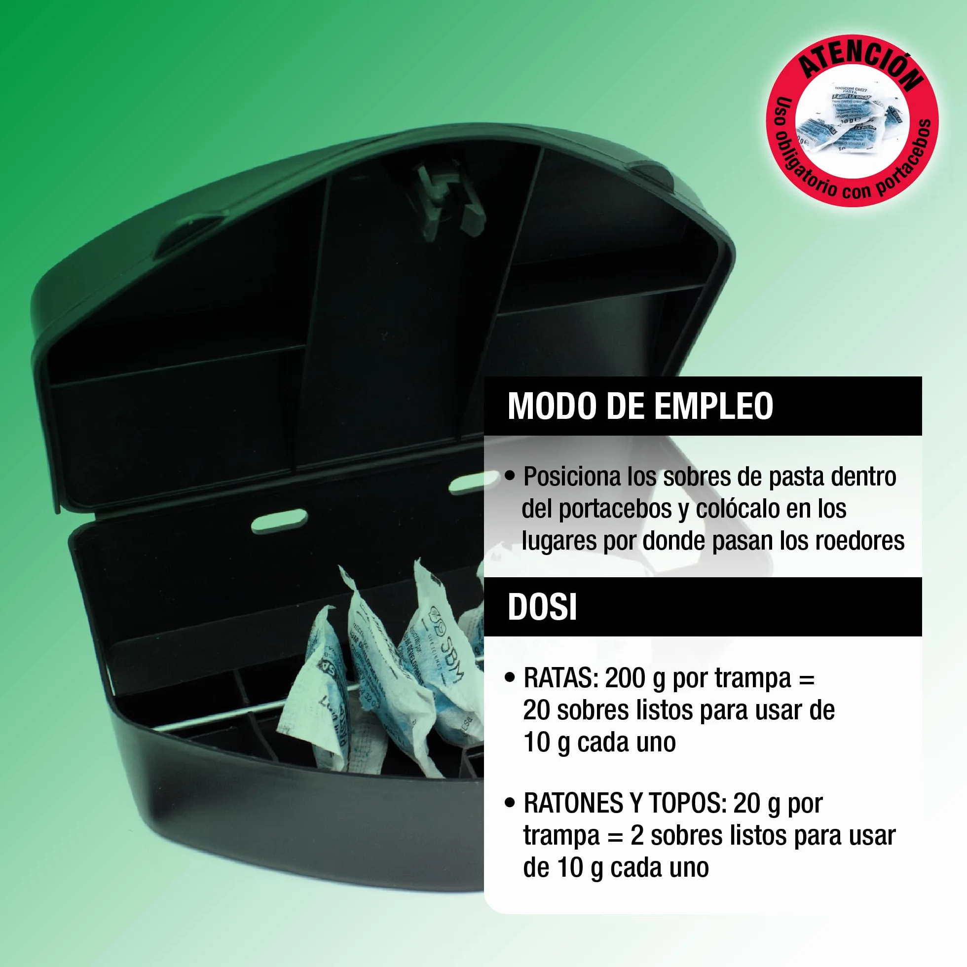 PROTECT HOME atrayente de Ratas y topillos en Pasta, Control Completo. Indicado para Interiores y Exteriores