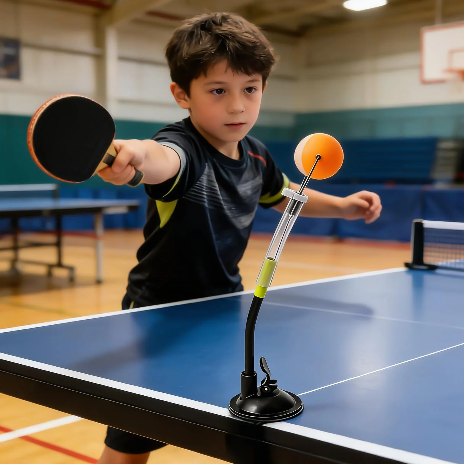 Entrenador de tenis de mesa 30 cm ABS ajustable máquina de entrenamiento de bola de rebote rápido