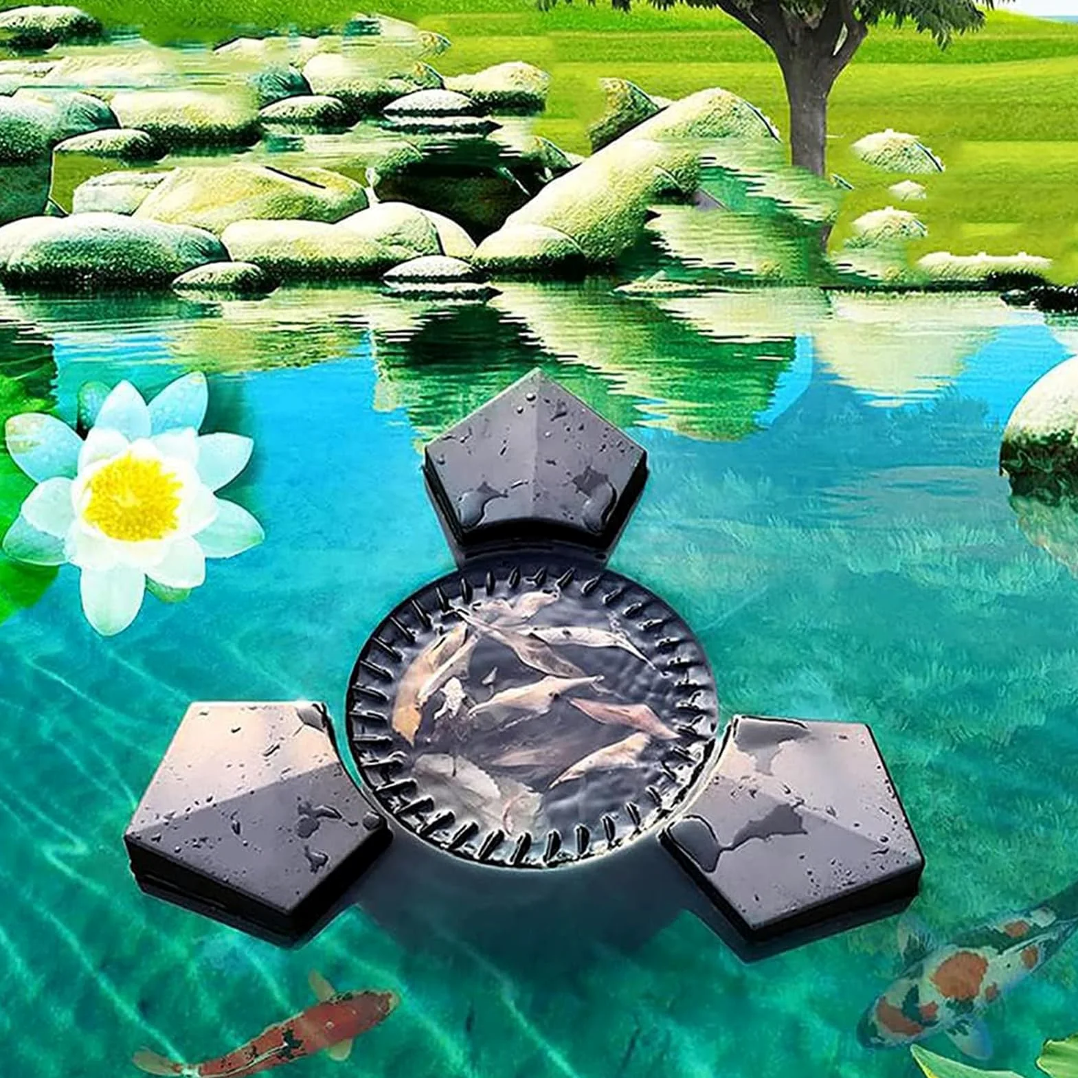 Skimmer De Estanques Flotantes, Skimmer Flotante De Succión con Bomba, Cable De Alimentación De 10 M, Aspiradoras De Estanques De Jardín, Filtro De Purificación De Plantas Acuáticas para Jardines 43W