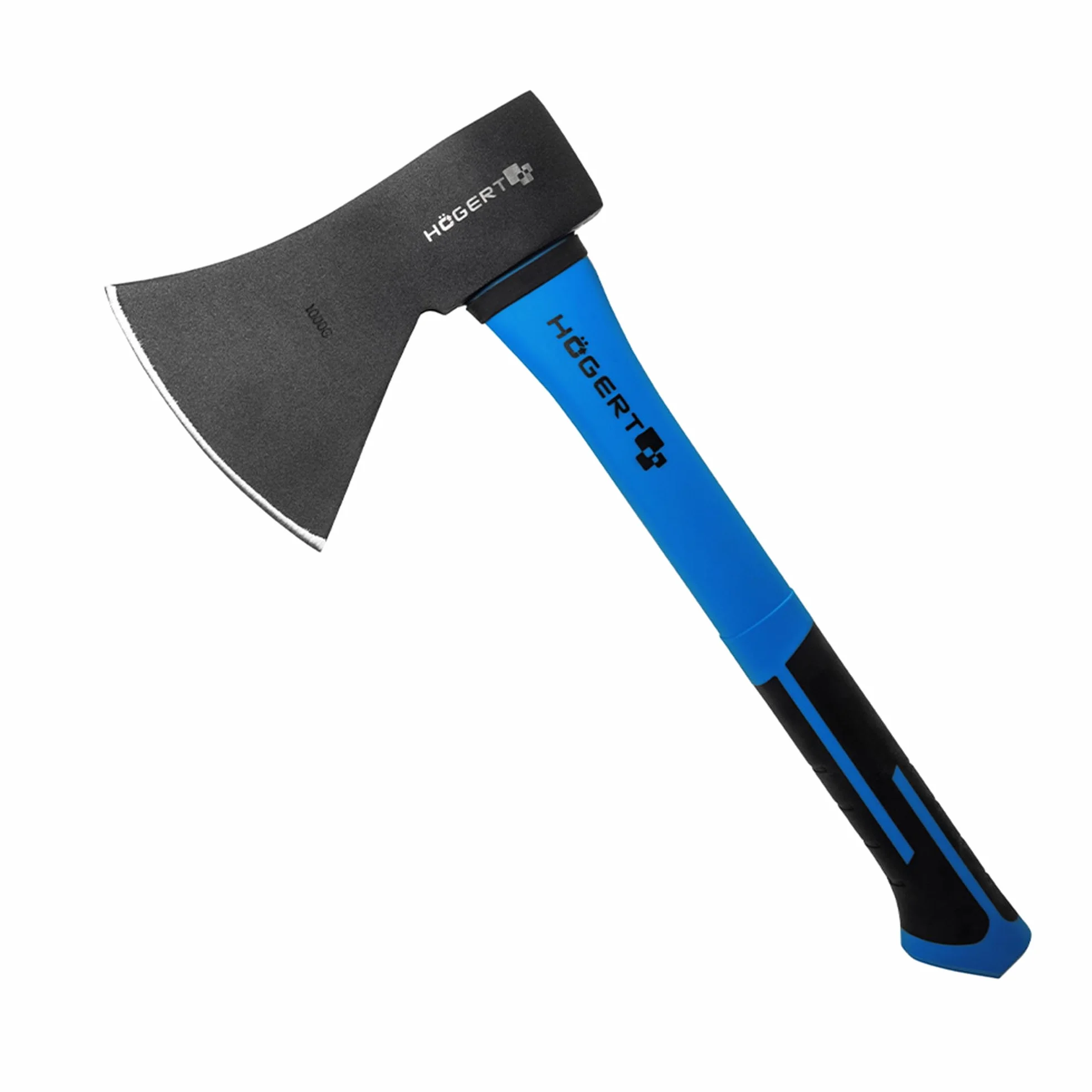 HÖGERT TECHNIK Hacha Universal 600 g con Mango de Fibra de Vidrio, para Partir y Cortar, Hoja endurecida 47-55 HRC, Mango ergonómico Antideslizante, DIN 5131