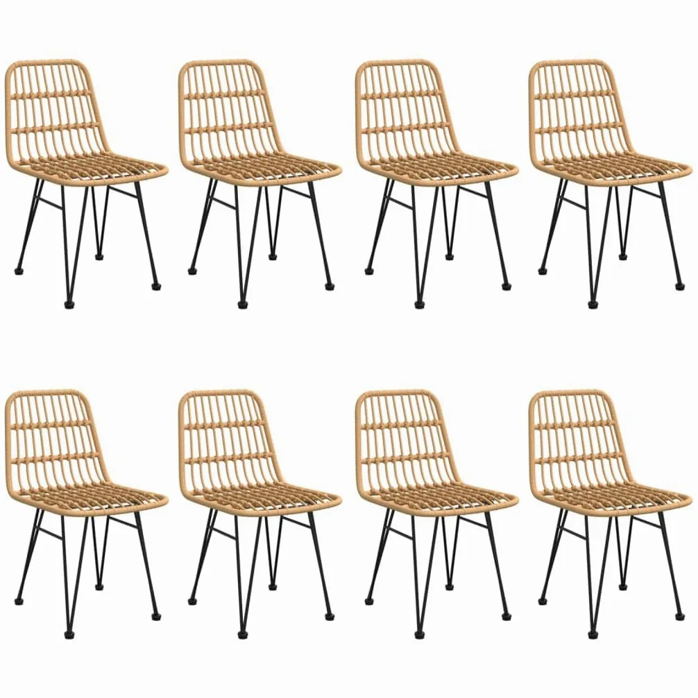 Juego de muebles de jardín de 9 piezas de ratán sintético con estructura de acero y ratán sintético para exteriores