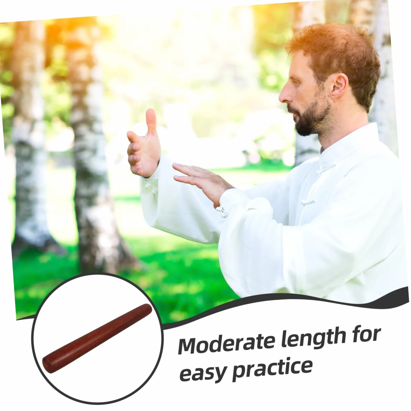 Bastón de Tai Chi Portátil Resistente al Desgaste 12.99in para Ejercicio al Aire Libre Kung Fu