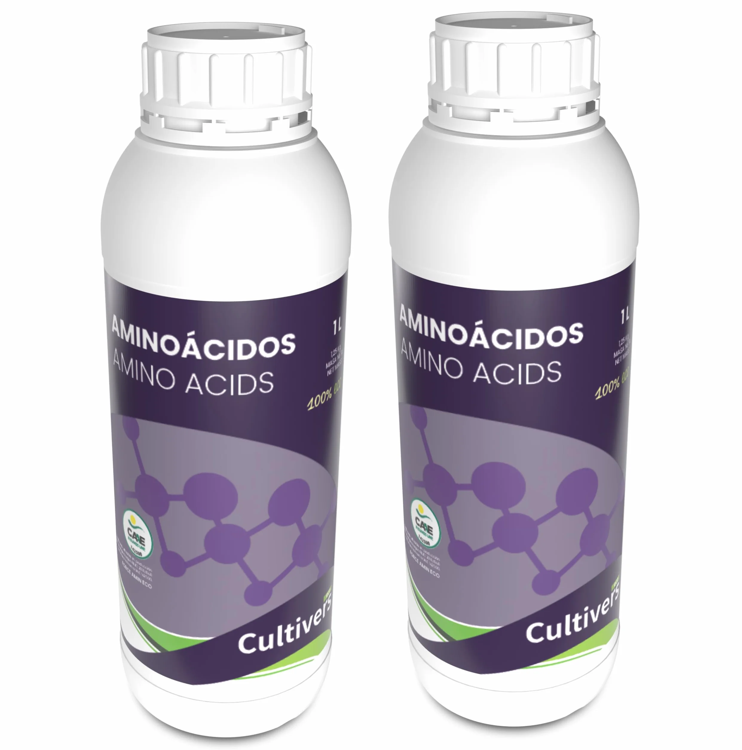 CULTIVERS Abono de Aminoácidos Vegetales de 2x1 L. Fertilizante potenciador del Crecimiento de tu Plantas en Exterior e Interior. Fertilizante Aumenta la productividad.