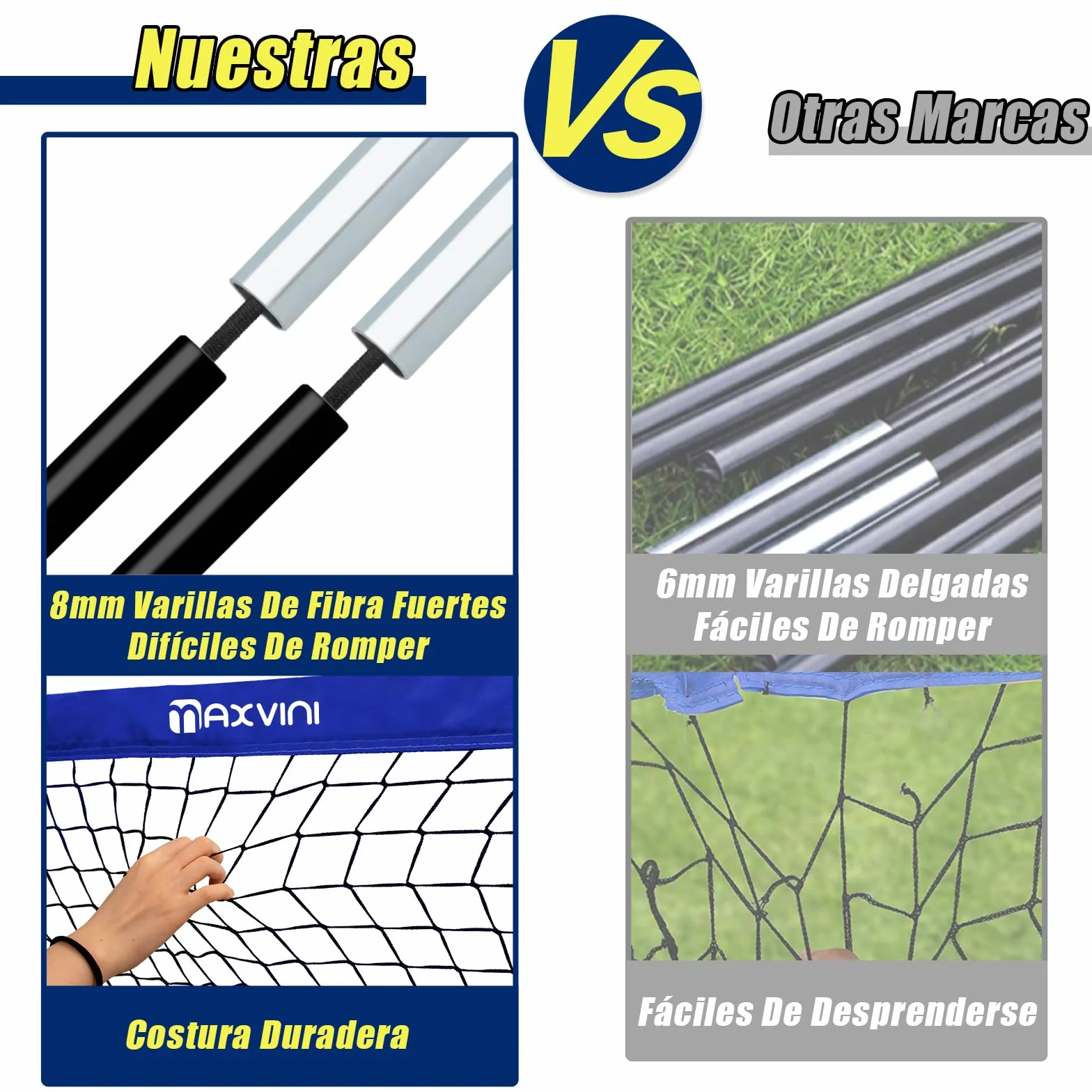 Porterías de Fútbol 90×74×74cm / 182×120×120cm Equipos de Entrenamiento con Bolsa de Transporte