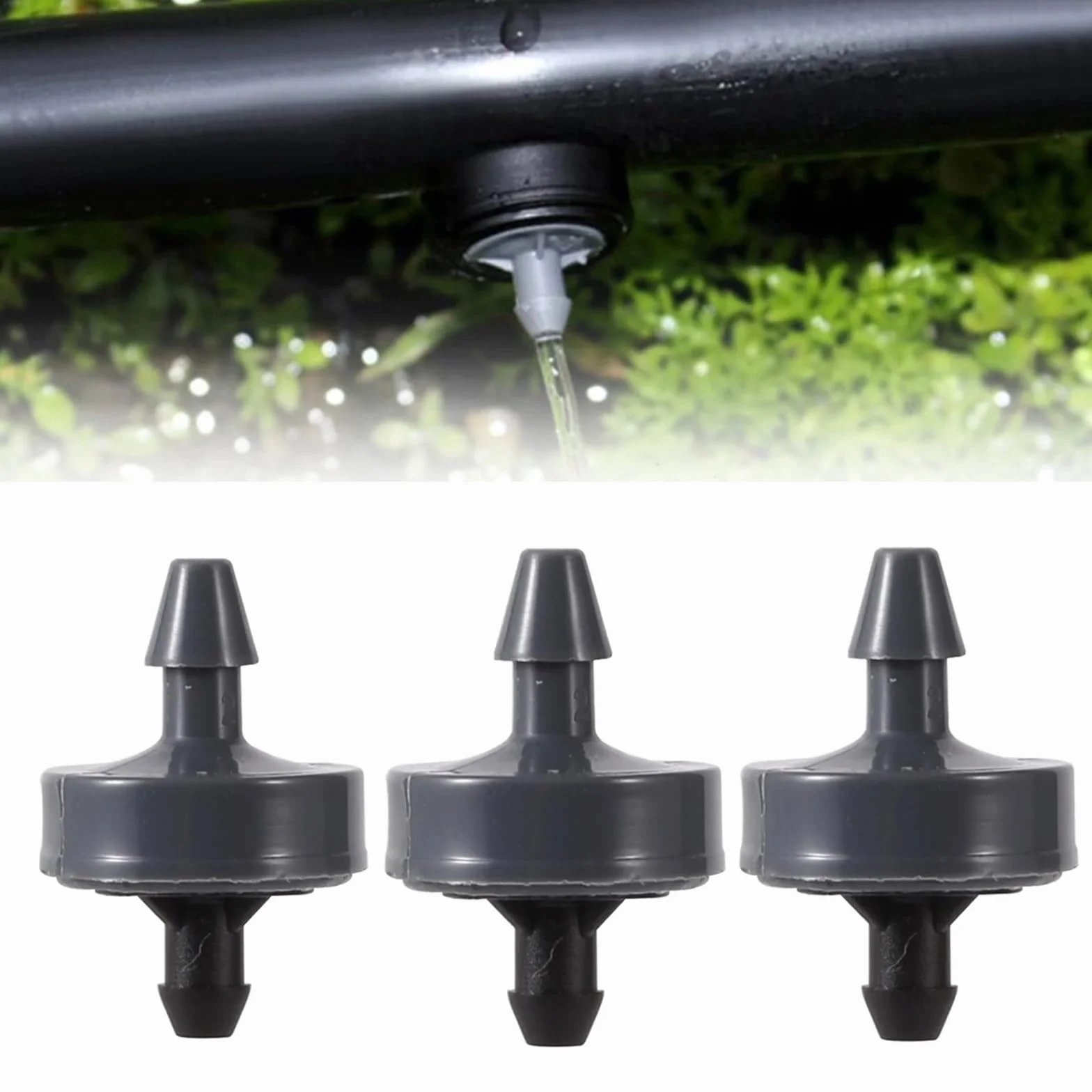 Emisores de Riego por Goteo Mini emisor de Goteo compensador presión 2 l/h, 4 y 8, Manguera 4/7 mm, Accesorios riego for invernaderos jardín, 500 Unidades(Green 8L)