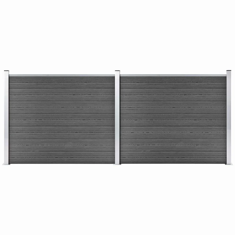 vidaXL Set de paneles de valla WPC negro 353x146 cm