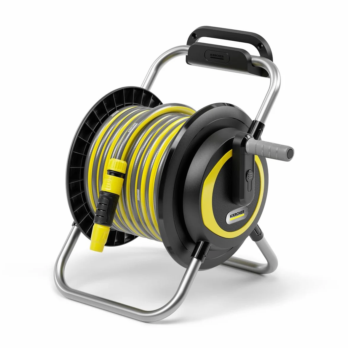 Kärcher HR 3.20 - Soporte para manguera (40 m, flexible, fácil almacenamiento en la pared y uso móvil en el jardín, incluye manguera de 20 m y accesorios), color negro