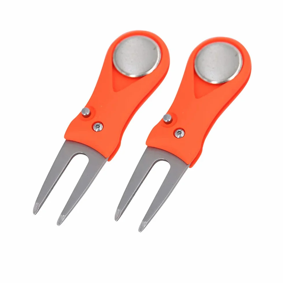 Herramientas de reparación de Divot de golf de acero inoxidable con bola magnética plegable
