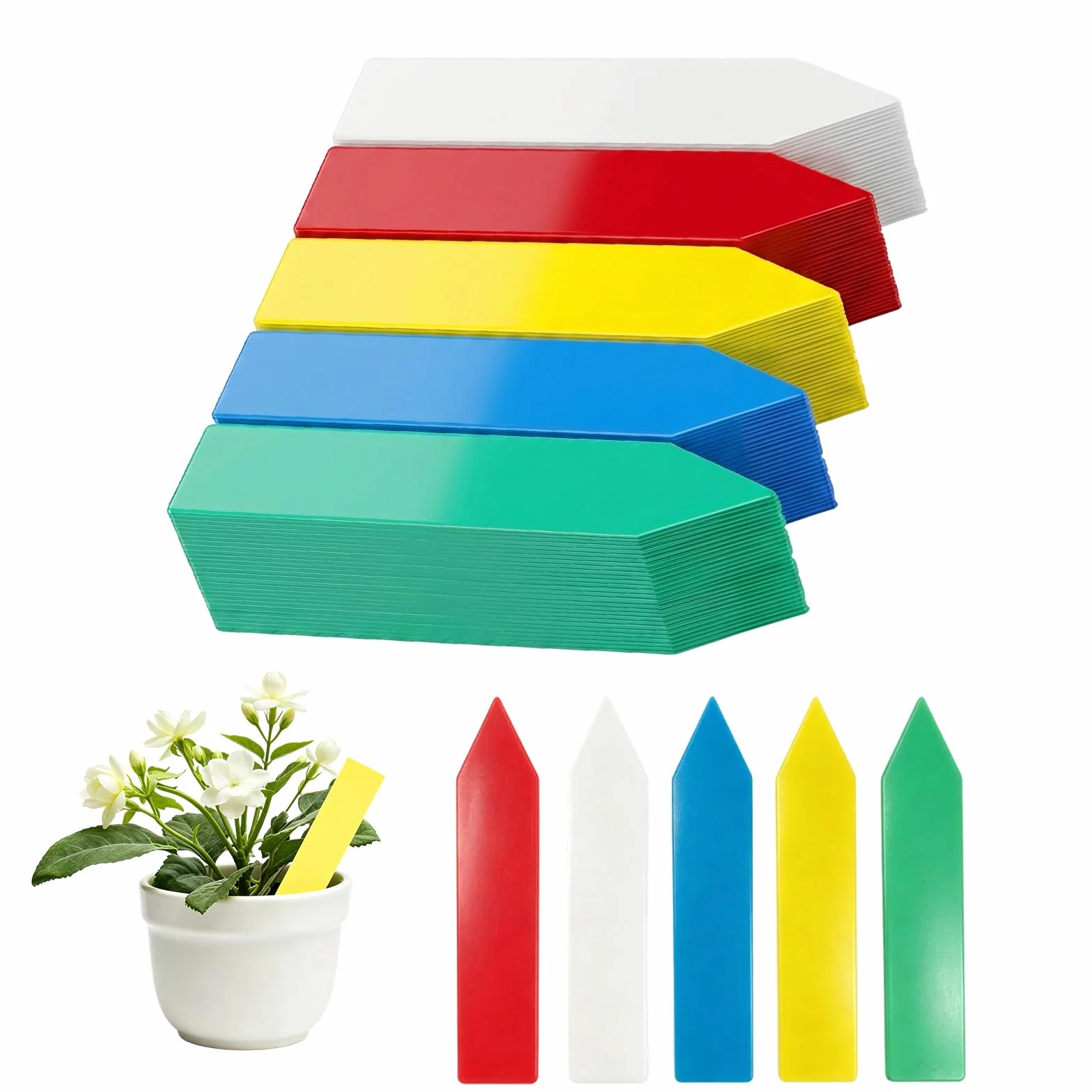 Etiquetas para Plantas 500 Piezas, Marcadores de Plástico Multicolor, Impermeables y Reutilizables, para Semillas, Plantas, Hierbas y Macetas.