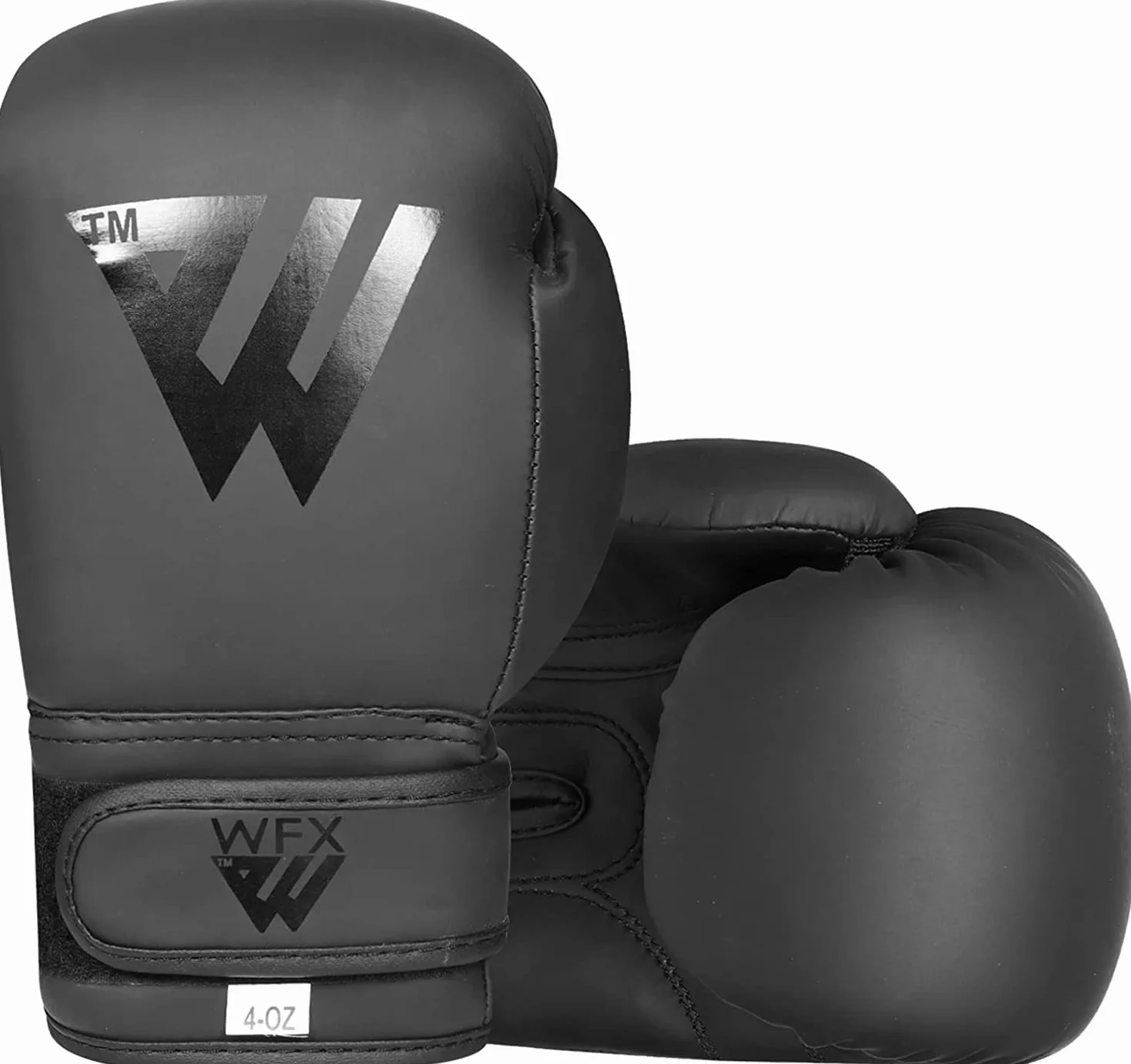 WFX Guantes de boxeo para niños 56.7g 113.4g 170.1g entrenamiento artes marciales mixtas saco boxeo kickboxing Muay Thai negro