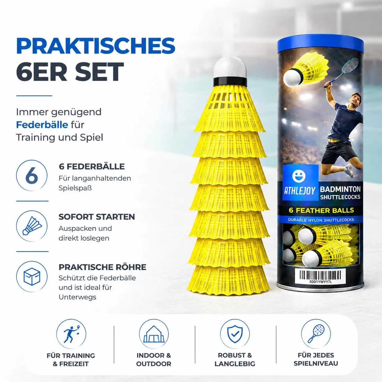 Balones de bádminton para entrenamiento y competición – interior y exterior