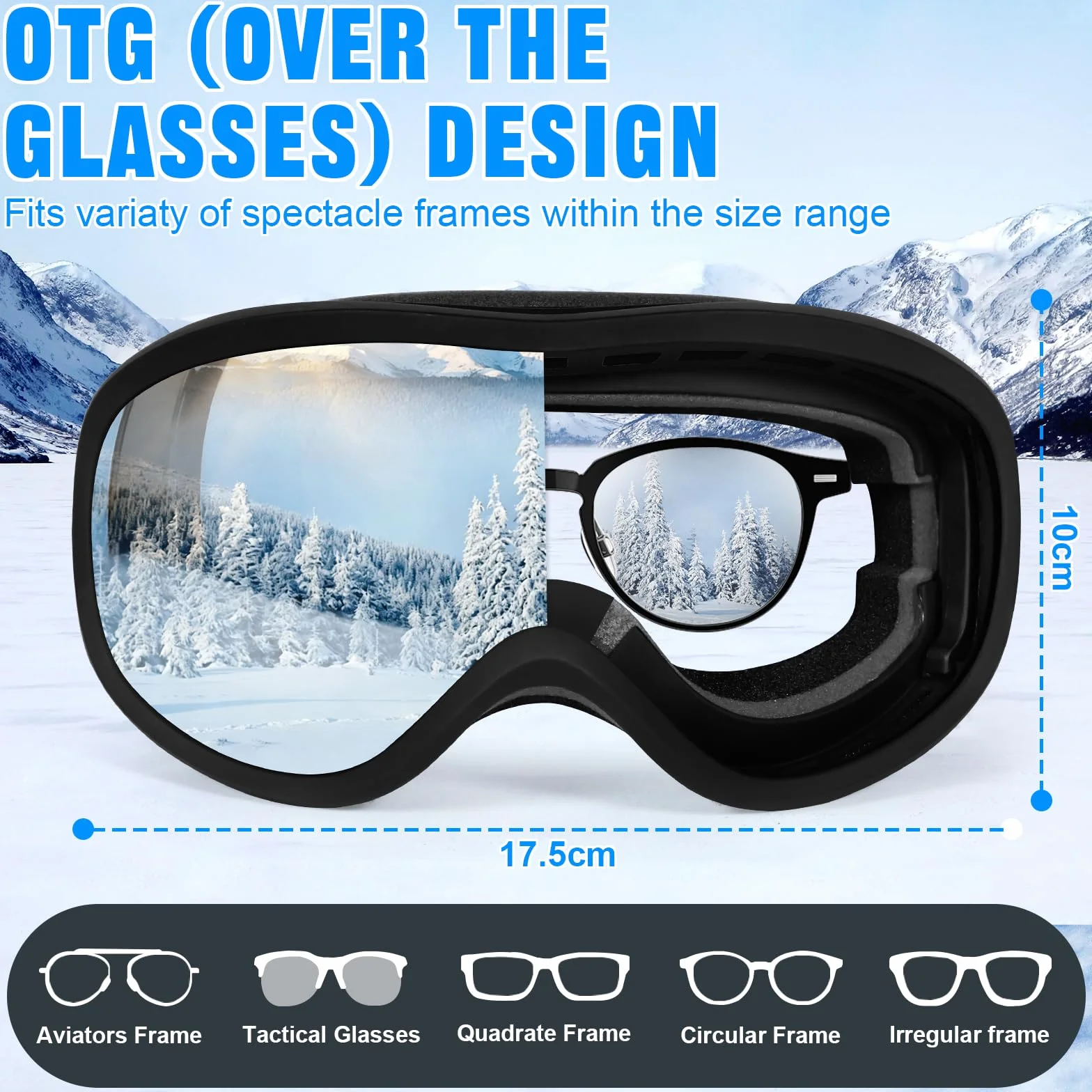 Gafas de Esquí Máscara Snowboard Anti Niebla Protección UV Hombre Mujer Adultos