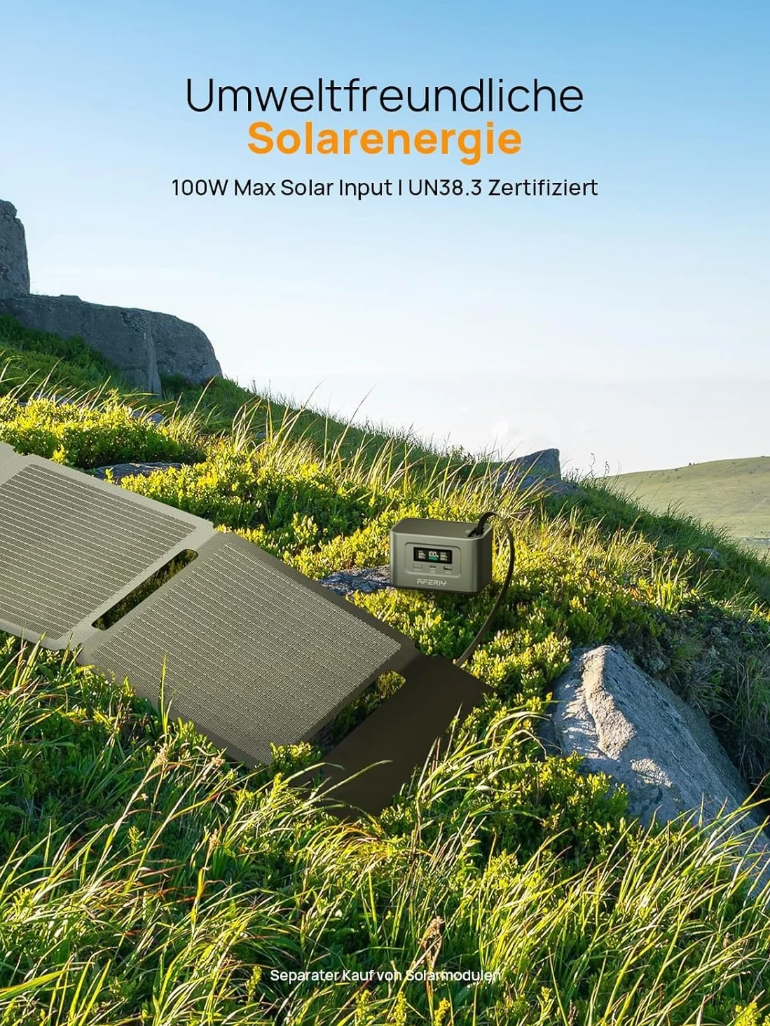 AFERIY 145W Estación De EnergíA PortáTil, BateríA Lifepo4 De 99,2 Wh/31000 mAh, 3 Puertos, ProteccióN De Seguridad 6 En 1, Generador Solar De 100 W para Viajes, Acampadas Y Emergencias | Compacto, sostener en una mano, carga rápida Dual USB-C PD3.0, prote