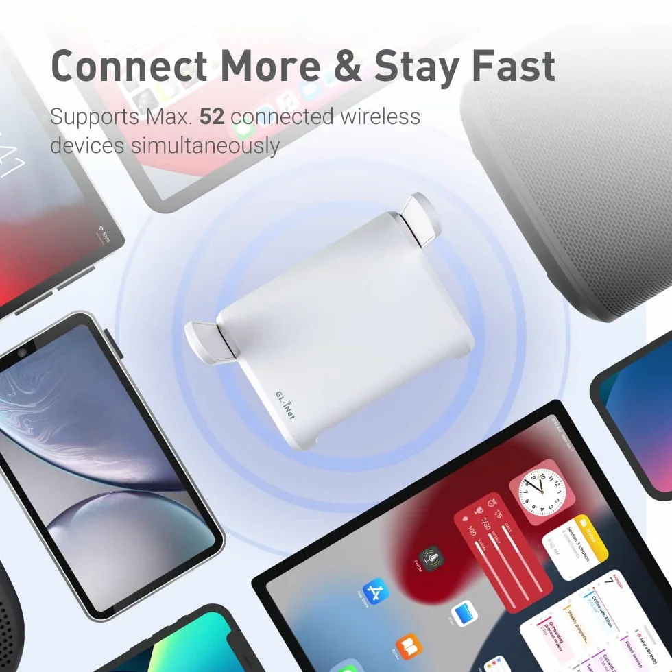 GL.iNet GL-SFT1200 Opal Portable WiFi Travel Router, Mini VPN Wireless Router, Dual Band Openwrt Router