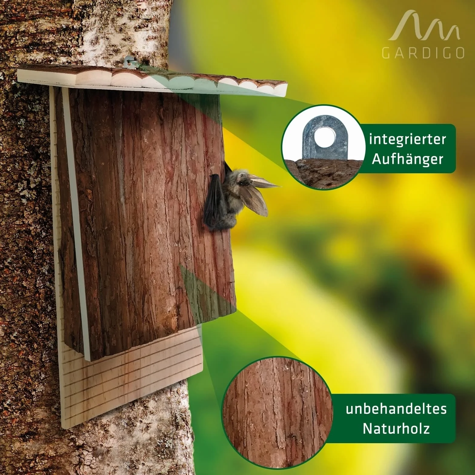 Gardigo Casa para Murciélagos; Refugio Colores de Madera Natura, Hotel Casitas Nido para Murciélago