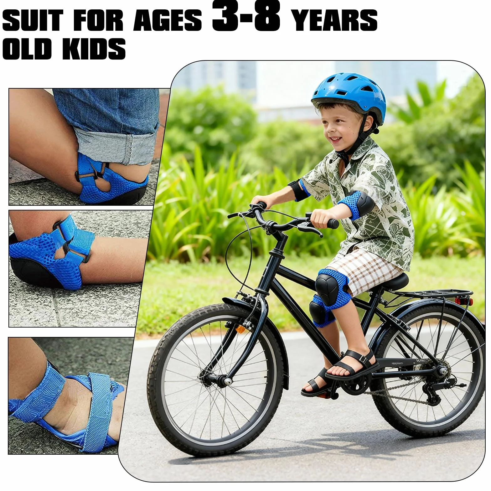 Zorplex Juego de 6 Protecciones Infantiles, Rodilleras Coderas Muñequeras para Patines Ciclismo Monopatín