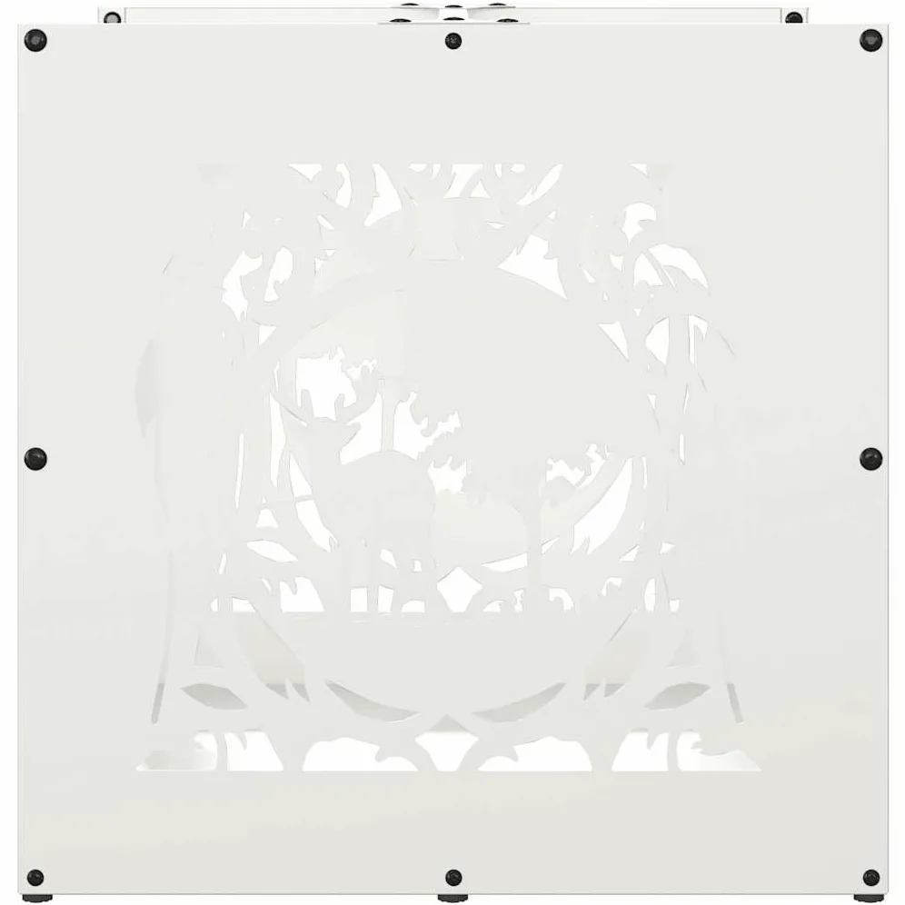 Estantería para leña blanca de acero laminado en frío, 40 x 40 x 40 cm, soporte estable para leña para interior y exterior, almacenamiento de madera de gran capacidad, ideal para salón, terraza