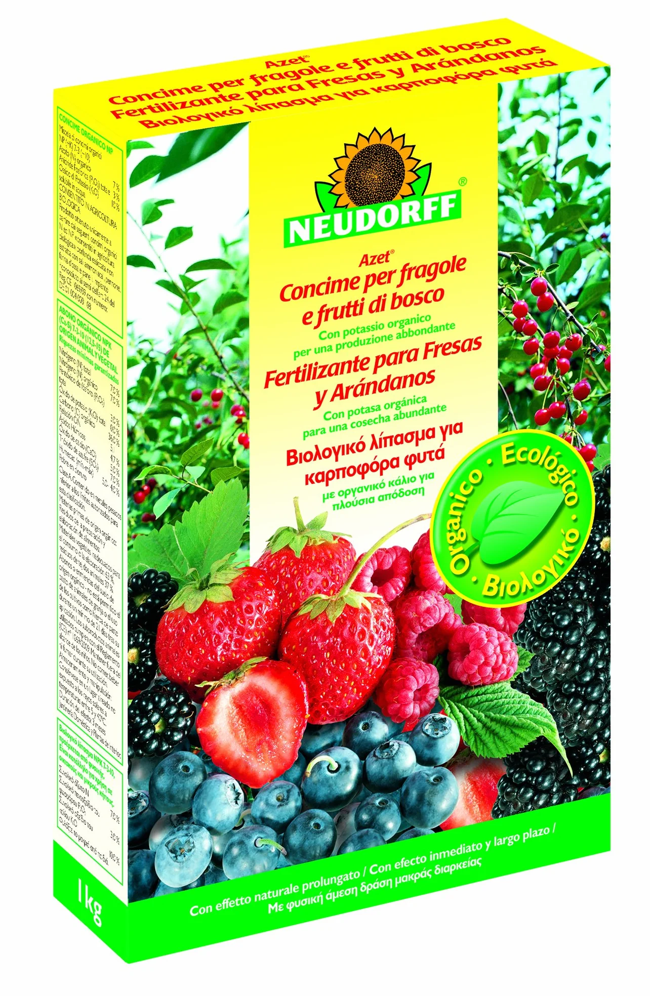 Neudorff Azet - Fertilizante Fresas y arándanos, 1 kg, Color Amarillo