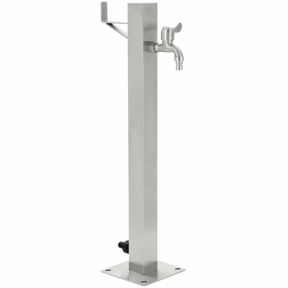 vidaXL Columna Agua para Jardín Acero Inoxidable Cuadrada 65 cm Fuente Patio