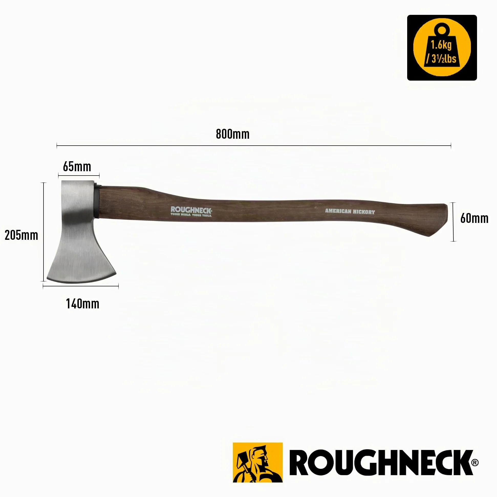 Roughneck ROU65675 Traditional Hickory Handle Axe 1.6kg (3½lbs)