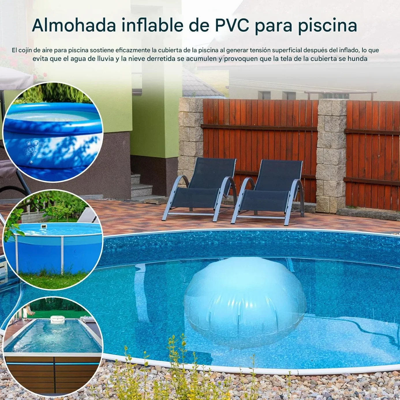 Almohadillas para Piscina | Almohadilla Inflable PVC para Piscina Enterrada | Equilibrador de Hielo Resistente al Frío Balón de Natación Kit de Cierre Invernal para Playa Jardín Trasero SPA Piscinas
