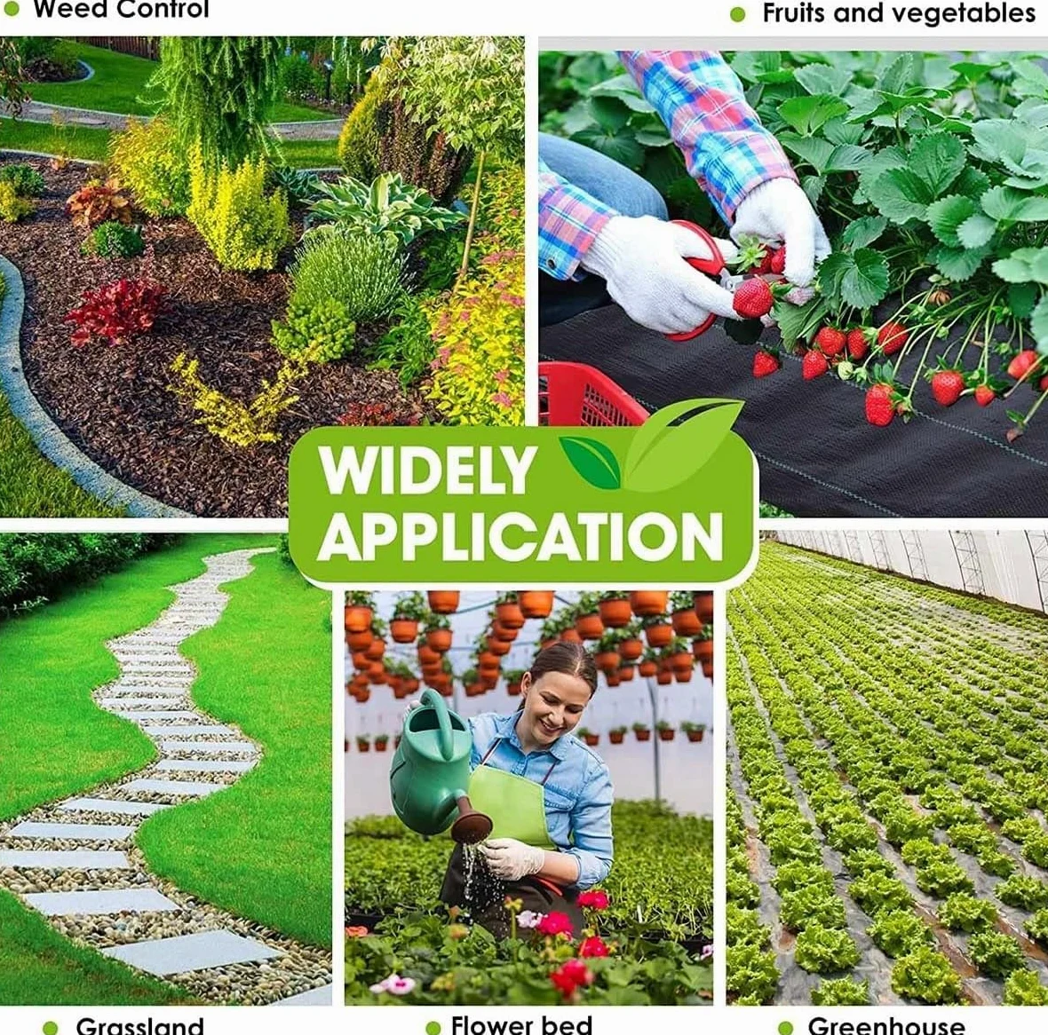 EPANO LXXW Malla Antihierbas Geotextil de la Tela del Paisaje de la Cubierta del Suelo del Control de Malas Hierbas del jardín for Cultivar un huerto, cultivando, Agricultura(1.52x15m/5x50ft)