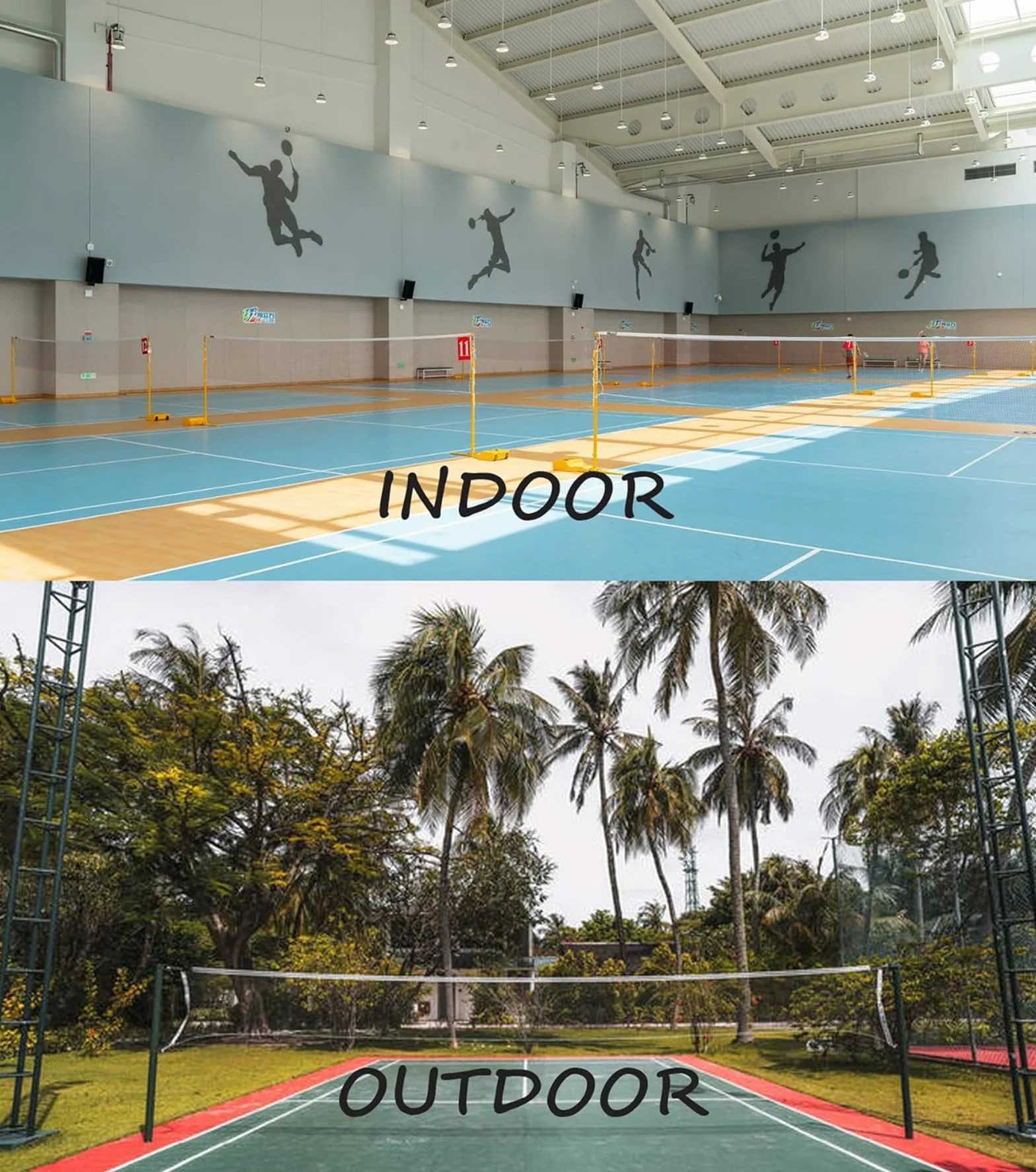 Red de bádminton 610x76cm nailon plegable portátil para niños escuela playa piscina