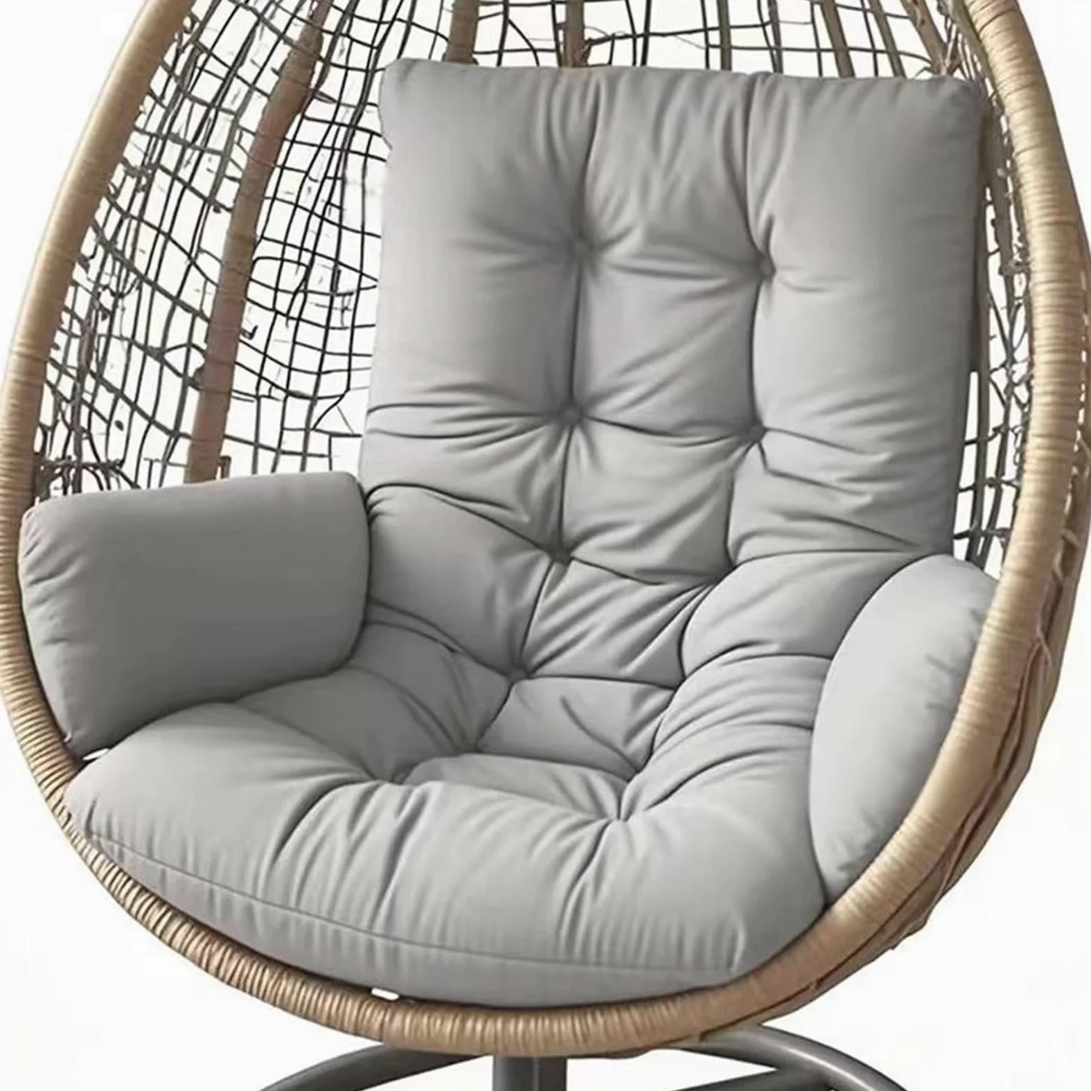 Cojín para silla en forma de huevo, cojines para silla colgante, reemplazo de cojín para hamaca gruesa impermeable, cojines de asiento para columpio de jardín interior/exterior para columpio colgante