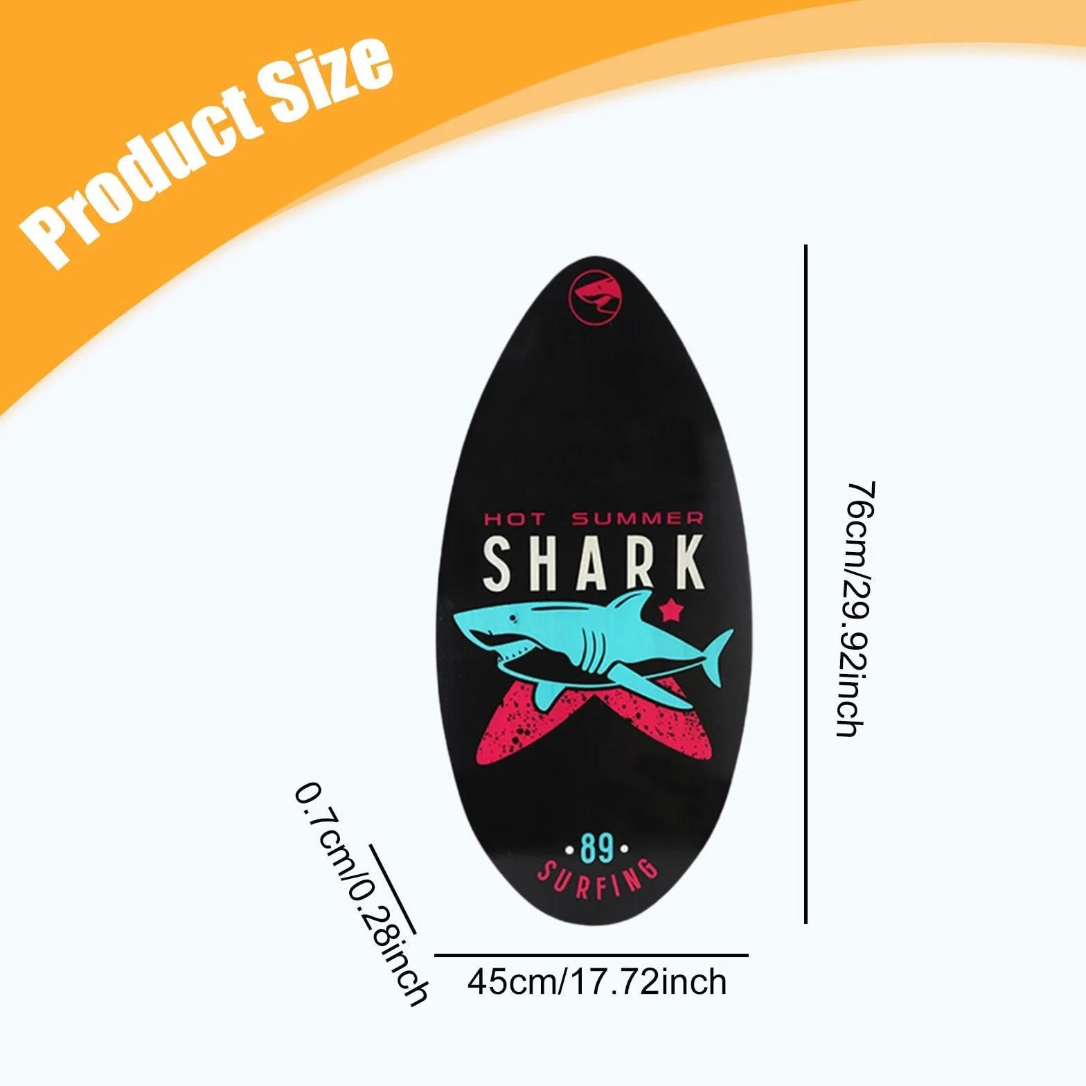 F Fityle Tabla de Skimboard pequeña 30 Pulgadas de Madera para Deportes acuáticos